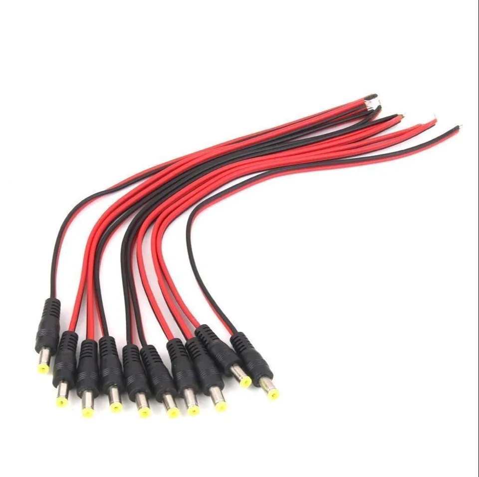 10pcs security camera 12v DC 2.1mm Power Pigtail Male M cable Plug wire (image for) 10pcs security camera 12v DC 2.1mm Power Pigtail Male M cable Plug wire